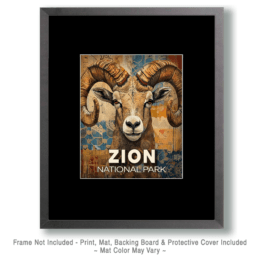 Zion National Park -Stylized Bighorn Ram Art