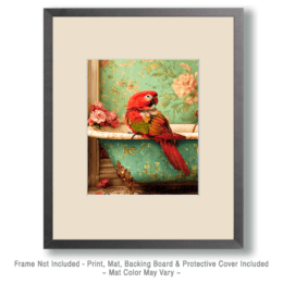 Parrot on Bathtub Art