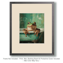 Green Frog in Bathtub Art