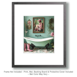 Vintage Pink Cowgirl Art
