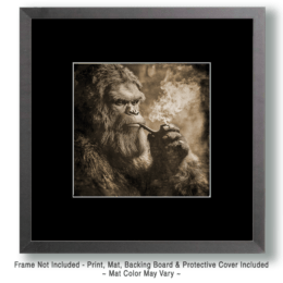 Bigfoot Smoking a Pot Pipe Art
