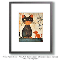 Folk Art Kat & Mouse Art