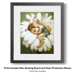 Fairies Napping in a Daisy art print