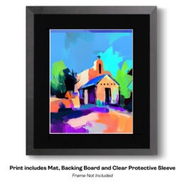 Mountain Chapel Abstract Impressionism art print