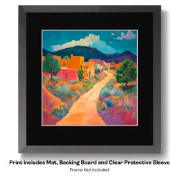 Saturated Landscape Sunsoaked Adobe Village art print