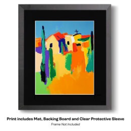 Town Chapel and Rectory Abstract Impressionism art print