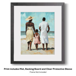 Vintage Family Beach Day art print