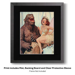 Bigfoot and Fairy Having a Laugh art print