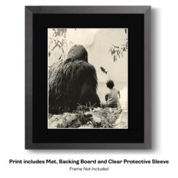 Bigfoot and Boy and Silver Carp art print