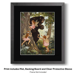 Bigfoot and Fairies Play Hide and Seek art print