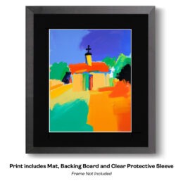 Red Roof Chapel Abstract Impressionism art print