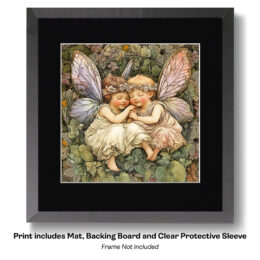 Art Nouveau Two baby Fairies Sleeping art print