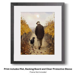 Vineyard Walk With Henry and Pete art print