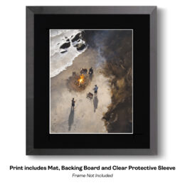 Retro Image View of Bonfire From Cliffs art print