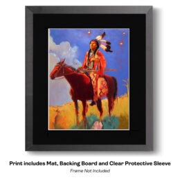 Native American on Horse Contemplating art print
