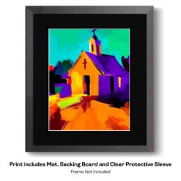 Chapel at Dusk Abstract Impressionism art print
