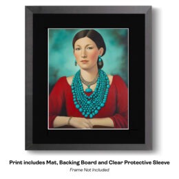 Folk Art Woman With Turquoise Jewelry art print