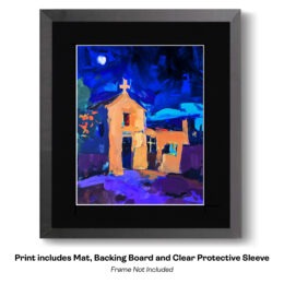 Christmas Eve at the Chapel Abstract Impressionism art print