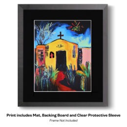 Pretty Yellow Chapel Abstract Impressionism art print