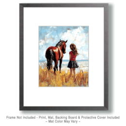 A Girl and Her Horse Summer Stroll Art