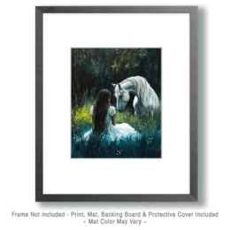 Evening Girl and Her Horse Art