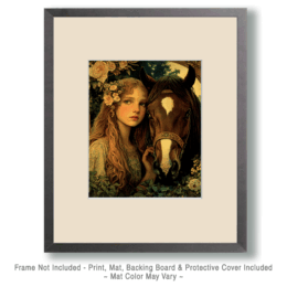 A Country Girl and Her Horse Art