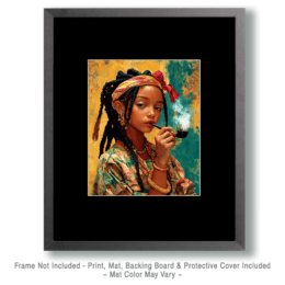 Rastafari Lady Smoking Art