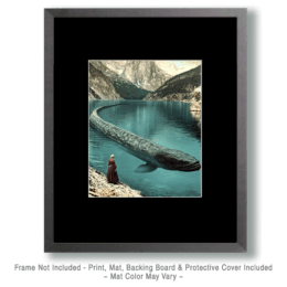Nessie Passes By Scottish Lady Art