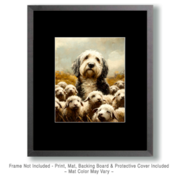 Bored English Sheep Dog Art