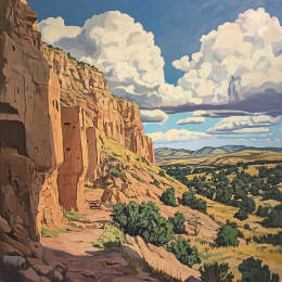 Southwestern Rock Cliffs Landscape art print