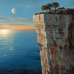 Summer Moon Cliffside art print