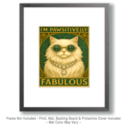 Pawsitively Fabulous White Cat Art