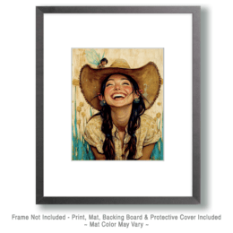 Fairy Telling a Joke to a Cowgirl Art