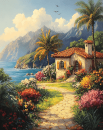 Colonial House Set in Paradise art print