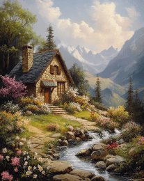 Little European Charming Cottage art print