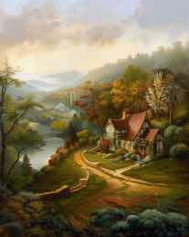 Tudor House on Lakeside art print