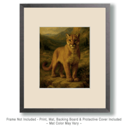 Vintage Alert Mountain Lion Art