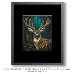 BOHO Buck Deer in Woods Art