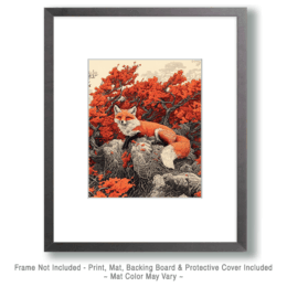 Japandi Red Fox Art