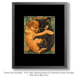 Two Puppies Sleeping Art