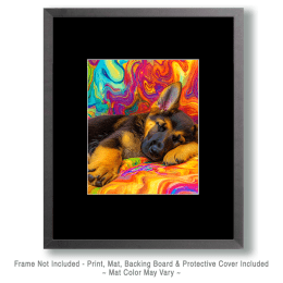 German Shepherd Puppy Sleeping Art
