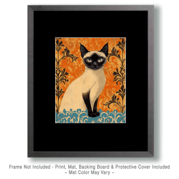 Stylized Siamese Cat #1 Art