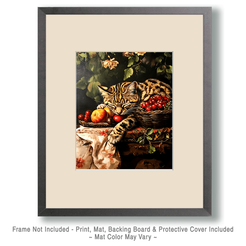 Sleeping Ocelot Still-Life Art Print