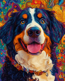 Stylized Bernese Mountain Dog #1