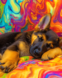 German Shepherd Puppy Sleeping