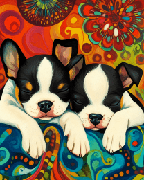 Two Boxer Puppies Sleeping