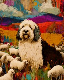 Stylized Old English Sheepdog #2
