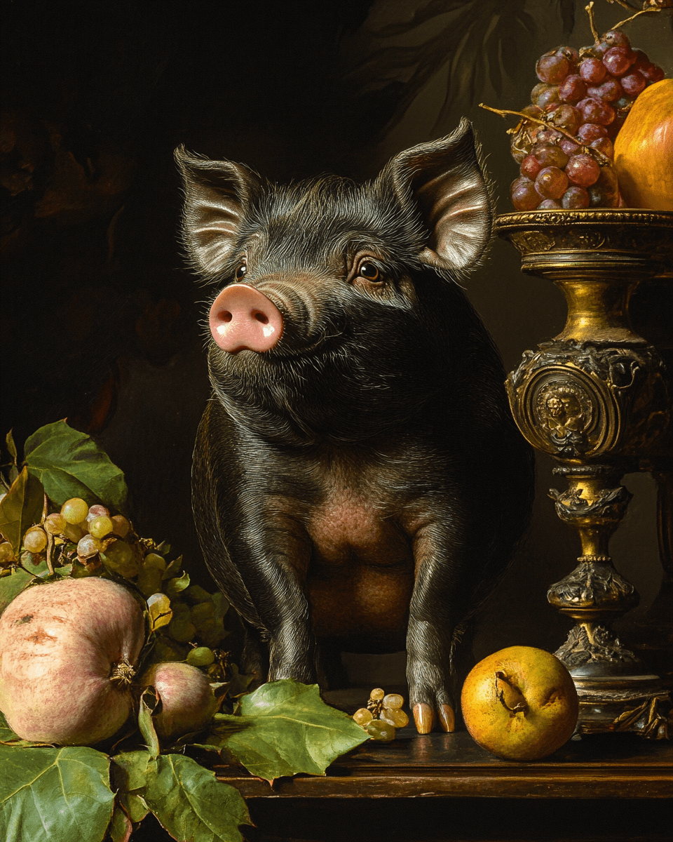 Vietnamese Pot-bellied Pig Still-Life Art