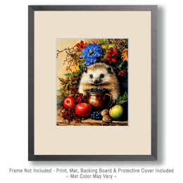 Hedgehog Still-Life Art Print