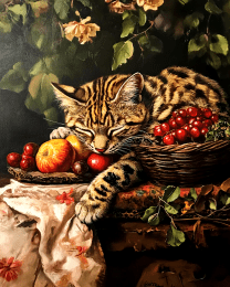 Sleeping Ocelot Still-Life Art